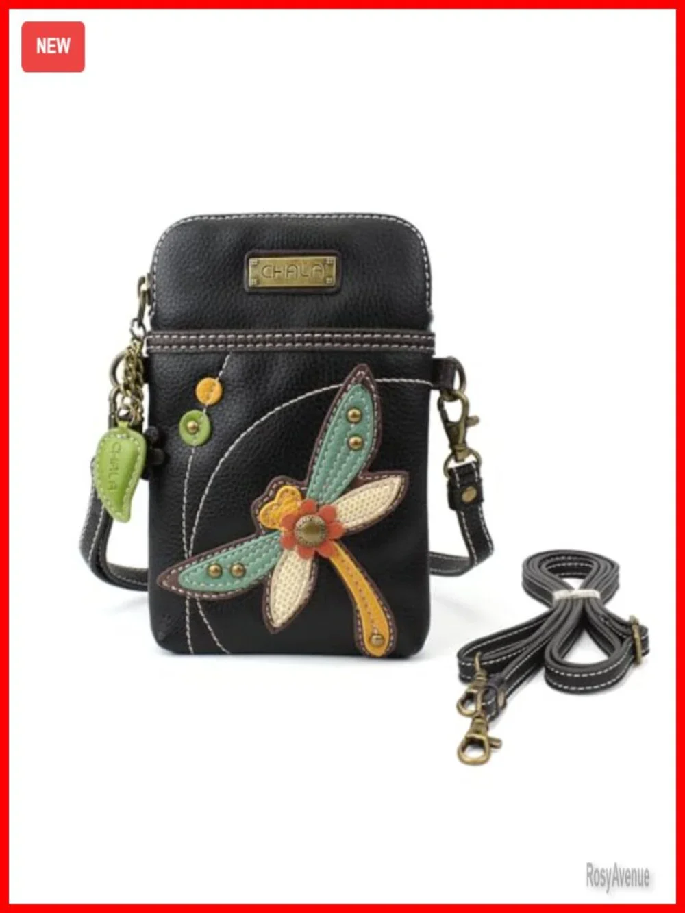 PU Leather Canvas Cell Phone Crossbody Purse with Adjustable Strap